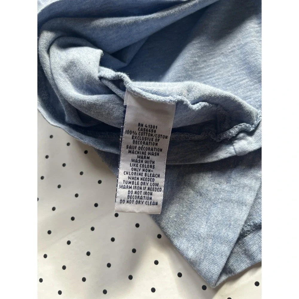 Polo Ralph Lauren Long Sleeve Tee Mens Small Blue Pony Logo Heathered Cotton